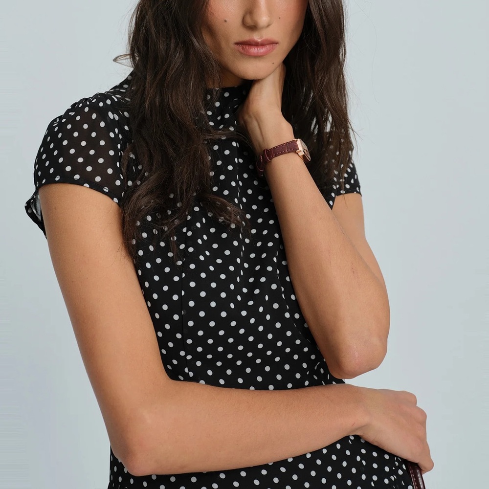 RIHOAS Black Polka Dot Mini Dress - Picture 2 of 7